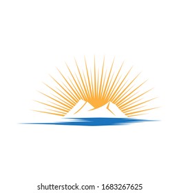 Diseño de ilustración de vector de plantillas de icono de montaña