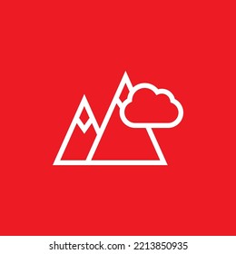 Mountain icon, terrain graphic resource mockup, vector illustration.