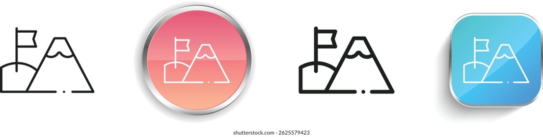 mountain icon. Thin Linear, Regular and Button Style Design Isolated On White Background