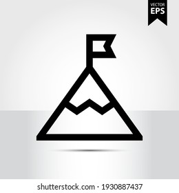 Mountain icon in trendy style isolated on black background. Startups and business symbol for your web site design, logo, app, UI. Eps10 vector illustration.