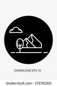 Mountain icon, Vector