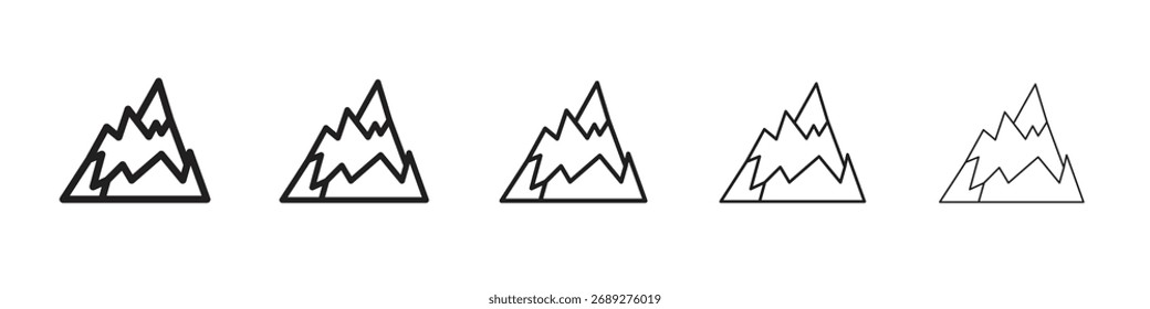 Icono de montaña línea de Arte vectorial Ilustraciones colección