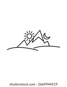 mountain icon, vector best line icon.