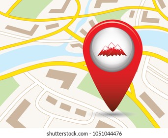 Mountain icon. Vector concept illustration for design