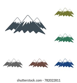 Mountain icon. Vector concept illustration for design

