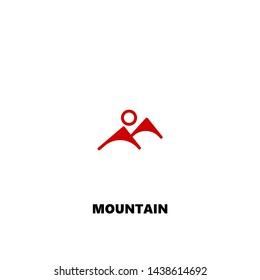 mountain icon. mountain vector design. sign design. red color