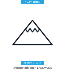 Mountain Icon vector design template. Editable stroke