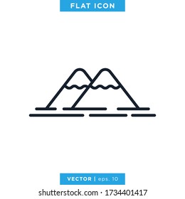 Mountain Icon vector design template. Editable stroke