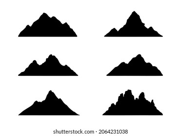 Mountain icon vector design. Mountain top icon collection. A collection of mountains symbol on a white background