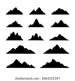 Mountain icon vector design. Mountain top icon collection. A collection of mountains symbol on a white background