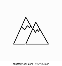 mountain icon vector from geography collection. Thin line mountain outline icon vector illustration. Outline, thin line mountain