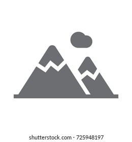 Mountain icon vector. Mountain glyph style design