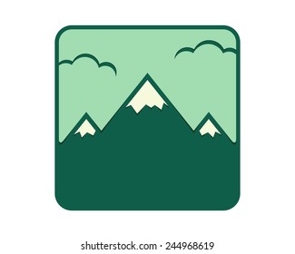 Mountain icon, vector illustration.