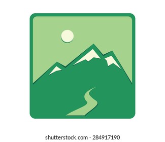 Mountain icon, vector illustration.