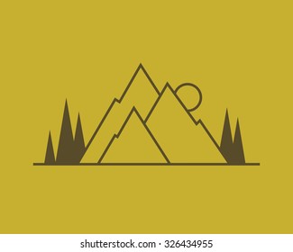 Mountain icon, vector illustration.
