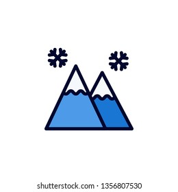 Mountain Icon Vector Illustration in Filled Style for Any Purpose