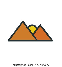 Icono de montaña ilustración vectorial plano