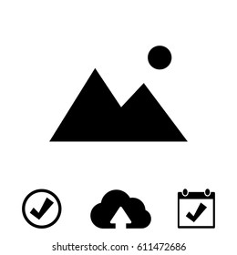 Mountain icon, vector illustration. Flat design eps 10