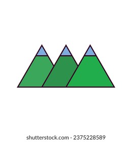 Mountain Icon Vektorgrafik. Lineares Mountainbike-Farbsymbol