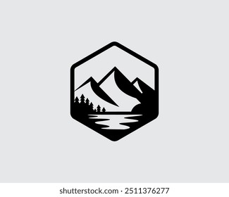 ícone de montanha, vetor, ilustração, designs de logotipo
