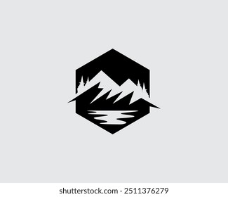 Icono de la montaña, Vector, ilustración, diseños del logotipo