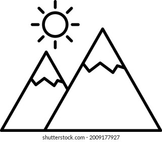 Mountain icon vector image. Can also be used for web apps, mobile apps and print media.