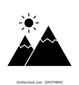 Mountain icon vector image. Can also be used for web apps, mobile apps and print media.