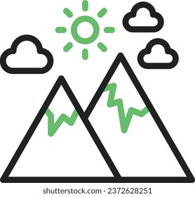 Mountain icon vector image. Suitable for mobile application web application and print media.