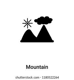 Mountain icon vector isolated on white background, logo concept of Mountain sign on transparent background, filled black symbol