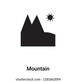 Mountain icon vector isolated on white background, logo concept of Mountain sign on transparent background, filled black symbol