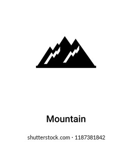 Mountain icon vector isolated on white background, logo concept of Mountain sign on transparent background, filled black symbol