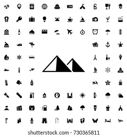 Mountain icon vector isolated on white background. set of filled tourism icons.