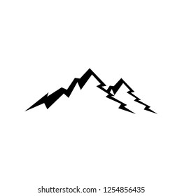 Black White Mountain Landscape Vector Logo Stock Vector (Royalty Free ...