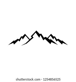 Black White Mountain Landscape Vector Logo Stock Vector (Royalty Free ...