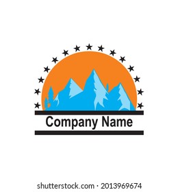 Mountain icon vector logo illustration design