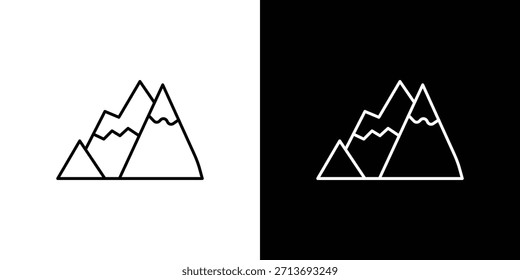 Mountain icon vector logo outline. thin line symbols