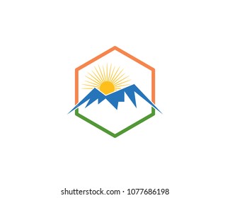 Mountain Icon Vector Logo Template Illustration Design
