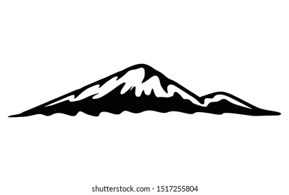mountain icon vector on white background