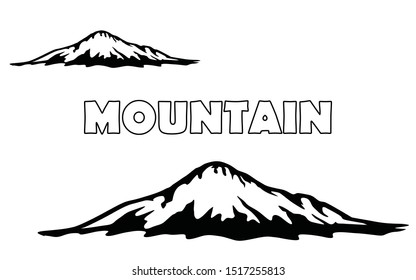 mountain icon vector on white background