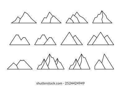 mountain icon vector outline style