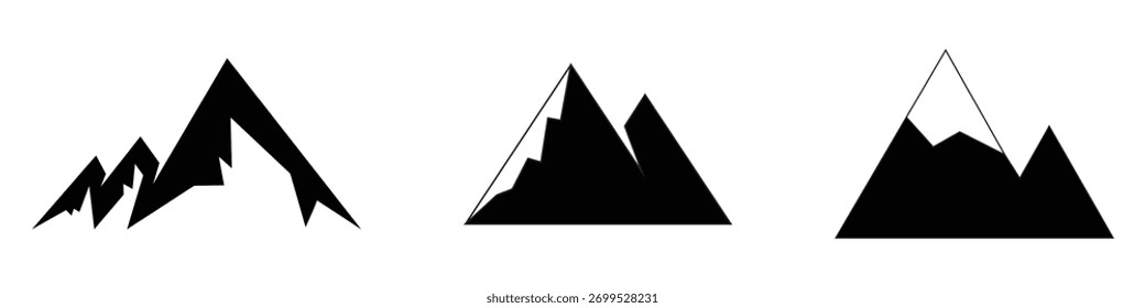 Mountain icon vector. powerful ascent and adventure symbol. vector illustration.