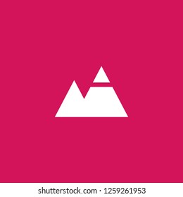 mountain icon vector. mountain sign on pink background. mountain icon for web and app