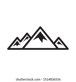 Mountain icon vector. Simple design on white background.