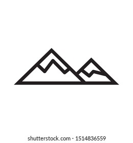 Mountain icon vector. Simple design on white background.