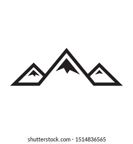 Mountain icon vector. Simple design on white background.
