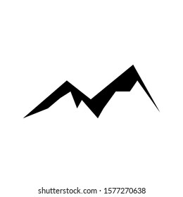 Mountain icon vector in simple design style