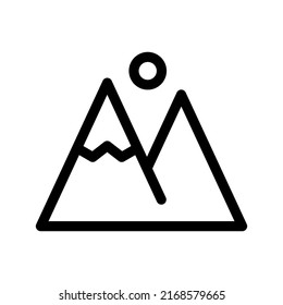Ilustración de diseño de símbolos de vectores de iconos de montaña