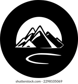ilustración de símbolo de vector de icono de montaña