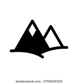 Ilustración de diseño de símbolo de Vector de icono de montaña