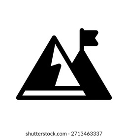 Ilustración de diseño de símbolo de Vector de icono de montaña